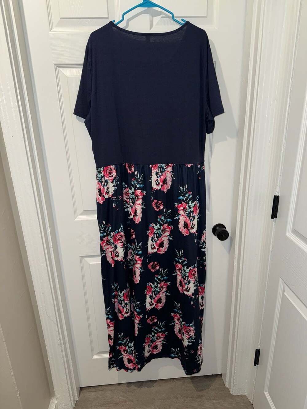 Kancystore Women's Plus Size Floral Print Short Sleeve Maxi Dress, Size 3XL - Picture 5 of 5